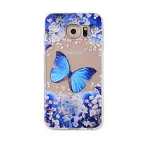 For Samsung Galaxy NOTE 5 NOTE 4 NOTE 3 Case Cover Blue Butterfly Painted Pattern TPU Material Phone Case