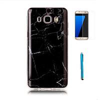 For Samsung Galaxy J7(2016) Case Cover with Screen Protector and Stylus Granite Marble Pattern Soft TPU Case J5 J7 J3(2016) Grand Prime