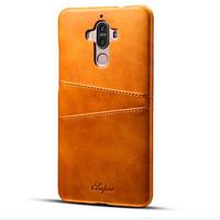 For Huawei Mate 9 Card Holder / Shockproof Case Back Cover Case Solid Color Hard PU Leather for Huawei