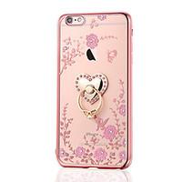 For IPhone 7 Plus 7 6 Plus 6 5s With Stand Plating Case Back Cover Case Butterfly Soft TPU With Diamond Ring Stent