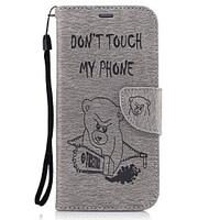 For Samsung Galaxy S7 Edge S7 PU Leather Material Scissors Bear Pattern Solid Color Phone Case