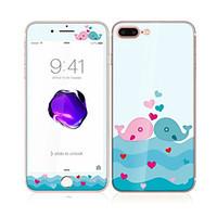 For Apple iPhone 7 4.7 Tempered Glass with Soft Edge Full Screen Coverage Front and Back Screen Protector Lovers Whale Pattern