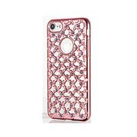 For Rhinestone Plating Case Back Cover Case Solid Color Soft TPU for Apple iPhone 7 Plus iPhone 7