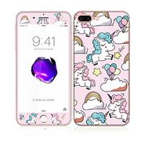 For Apple iPhone 7 Plus 5.5 Tempered Glass with Soft Edge Full Screen Coverage Front and Back Screen Protector Unicorn Pattern