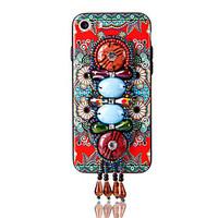 For iPhone 7 Plus 7 Case Cover Retro Ethnic Style 3D Embossed Bead Jewlery Tassel Case Beads Pendant Patterned 6s Plus 6 Plus 6 6s