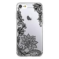 For Ultra Thin Transparent Pattern Back Cover Case Black Lace Printing Soft TPU for iPhone 7 Plus 7 6s Plus 6 Plus SE 5s 5