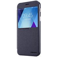 For Samsung Galaxy A3 A5 2017 with Windows Flip Frosted Case Full Body Case Solid Color Hard PU Leather for Samsung A7(2017)