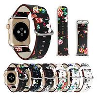 For Apple Watch Series1 2 Genuine Leather Strap for iwatch Classic Buckle Flowers Pattern Floral Band 38mm 42mm