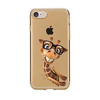 For iPhone 7 Cartoon Giraffe TPU Soft Ultra-thin Back Cover Case Cover For Apple iPhone 7 PLUS 6s 6 Plus SE 5s 5 5C