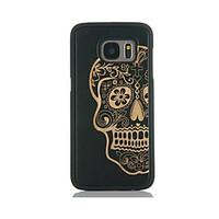 For Samsung Galaxy S7 edge S6 Case Cover Skull Pattern Case Back Cover Case Hard Bamboo and PC Material Combination S7 S6 edge