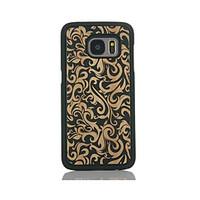 For Samsung Galaxy S7 edge S6 Case Cover Flower Pattern Case Back Cover Case Hard Bamboo and PC Material Combination S7 S6 edge