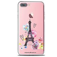 For IPhone 7 Case Back Cover Case TPU Romantic Flowers And Towers Pattern for iPhone 7/ 7 Plus 6s/ 6 /6s Plus / 6 Plus/ SE / 5s / 5 /5C/ 4/4s