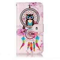For LG G6 Case Cover Wind Chimes Owl Pattern Shine Relief PU Material Card Stent Wallet Phone Case