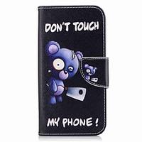 For Samsung Galaxy A3(2017) A5(2017) Card Holder Wallet with Stand Flip Pattern Case Full Body Case Blue Bear Hard PU Leather