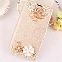 For Samsung Galaxy Case Rhinestone / with Stand / Flip / Magnetic Case Full Body Case Flower PU Leather SamsungA7(2016) / A5(2016) /