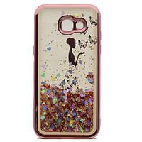 For Samsung A5(2017) A3(2017) TPU Material Plating Laser Carving Quicksand Phone Case