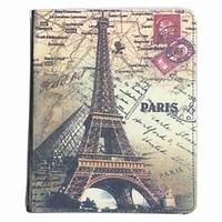 For Apple iPad 4/3/2 Case Cover with Stand Flip Pattern Full Body Case Eiffel Tower Hard PU Leather