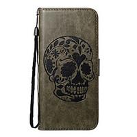 For Samsung Galaxy A5(2017) A3(2017) Phone Case PU Leather Material Skull Pattern Embossed Phone Case