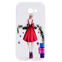 For Samsung Galaxy A5(2017) A3(2017) Phone Case Red Skirt Girl Pattern Soft TPU Material Phone Case