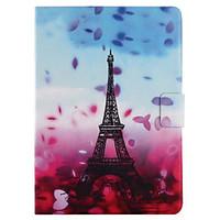 For Case Cover with Stand Flip Pattern Smart Touch Full Body Case Eiffel Tower Flower Hard PU Leather for iPad 2017 iPad Pro 9.7 air2 air 2.3.4