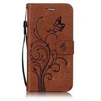 For iPhone 7 Plus 7 Butterfly and Flower Embossed Pattern PU Leather Material Wallet Function Phone Case 6 Plus 6S 6 SE 5