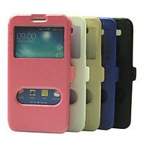 For Samsung Galaxy Case with Stand / with Windows / Flip Case Full Body Case Solid Color PU Leather Samsung S3