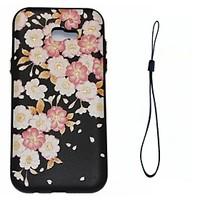 For Samsung Galaxy A7 A3 (2017) Case Cover Flower Pattern Fuel Injection Relief Plating Button Thicker TPU Material Phone Case A3 A5 (2016)