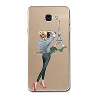 For Samsung Galaxy A7(2017) A8 Case Cover Transparent Pattern Back Cover Case Sexy Lady Eiffel Tower Soft TPU for Samsung Galaxy A3(2017) A5(2017)