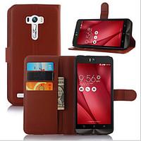 For Asus Case Wallet / Card Holder / with Stand / Flip Case Full Body Case Solid Color Hard PU Leather ASUS