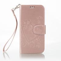 For LG Case Wallet / Card Holder / with Stand / Embossed Case Full Body Case Heart Hard PU Leather LG LG K10 / LG K8