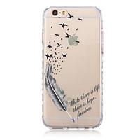 For iPhone 6 Case / iPhone 6 Plus Case Translucent / Pattern Case Back Cover Case Feathers Soft TPU iPhone 6s Plus/6 Plus / iPhone 6s/6