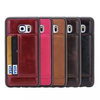 For Samsung Galaxy Case Card Holder / Wallet / with Stand / Flip Case Full Body Case Solid Color PU Leather SamsungS7 edge / S7 / S6 edge