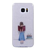 For Samsung Galaxy S8 S8 Plus Case Cove Reading Girl Pattern Flash Powder IMD Process TPU Material Phone Case S7 S6 Edge