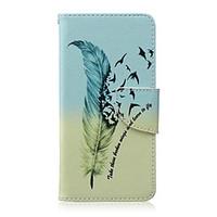 For LG Case Card Holder / Wallet / with Stand / Flip Case Full Body Case Feathers Hard PU Leather LG