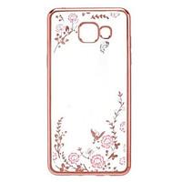 For Samsung Galaxy Case Rhinestone / Plating / Pattern Case Back Cover Case Flower TPU Samsung A7(2016) / A5(2016) / A9 / A8 / A7 / A5