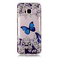 For Samsung Galaxy S8 Plus S8 TPU Material IMD Process Blue Butterfly Pattern Phone Case S7 Edge S7 S6 Edge S6 S5