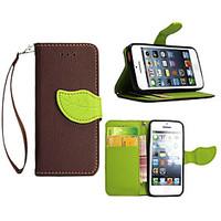 For iPhone 5 Case Wallet / with Stand / Flip Case Full Body Case Solid Color Hard PU Leather iPhone SE/5s/5
