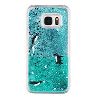 For Samsung Galaxy S8 Plus S8 Phone Case Penguin Pattern Flowing Quicksand Liquid Glitter Plastic PC Materia S7 edge S7