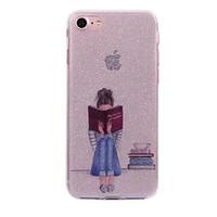 For Apple iPhone 7 7Plus Case Cove Reading Girl Pattern Flash Powder IMD Process TPU Material Phone Case iPhone 6 6S Plus SE 5S 5