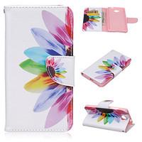 For Nokia Case Wallet / Card Holder / with Stand Case Full Body Case Flower Hard PU Leather Nokia Lumia 550