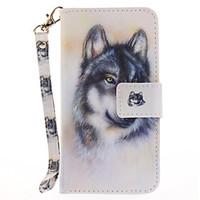 For Apple iPhone 7 7 Plus 6S 6 Plus SE 5S 5 Case Cover Wolf Pattern Painted Card Stent Wallet PU Skin Material Phone Case