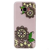 For Samsung Galaxy S8 Plus S8 Flower Pattern TPU Material Rhinestone Glow in the Dark Soft Phone Case for S7 Edge S7