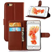 For iPhone 6 Case / iPhone 6 Plus Case Card Holder / Flip Case Full Body Case Solid Color Hard PU LeatheriPhone 6s Plus/6 Plus / iPhone