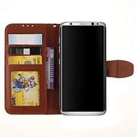 For Samsung S8 Plus S8 Card Holder with Stand Flip Case Full Body Case Solid Color Hard PU Leather