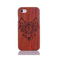 For Shockproof Embossed Pattern Case Back Cover Case Wolf Head Pattern Hard Pear Solid Wood for Apple iPhone 7 7 Plus 6s 6 Plus SE 5s 5
