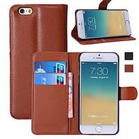 For iPhone 6 Case / iPhone 6 Plus Case Wallet / Card Holder / with Stand / Flip Case Full Body Case Solid Color Hard PU LeatheriPhone 6s