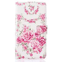 For Samsung Galaxy Case Wallet / Card Holder / with Stand / Flip Case Full Body Case Flower PU Leather SamsungJ5 (2016) / J5 / Grand