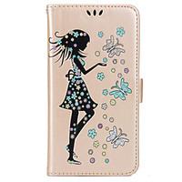 For Samsung Galaxy J3 J5 (2017) Case Cover Butterfly Girl Pattern Embossed Flash Powder PU Skin Material Card Stent Phone Case J7 (2017) J5 J7 (2016)