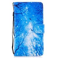 For Huawei P8 Lite (2017) P9 Lite Case Cover Blue Woods Pattern Painted Card Stent PU Material Phone Case Mate 9 Honor 5C Honor 8 Honor 7