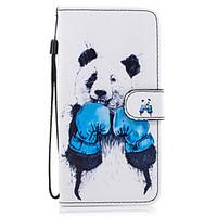 For Samsung Galaxy S8 Plus S8 Case Cover Panda Pattern Painted Card Stent PU Material Phone Case S7 Edge S7 S6 S5